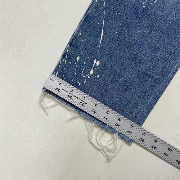 Fidelity Cherry Blossom Straight Cropped Denim Jeans Women Size 25 Blue - Picture 11 of 13